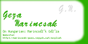 geza marincsak business card